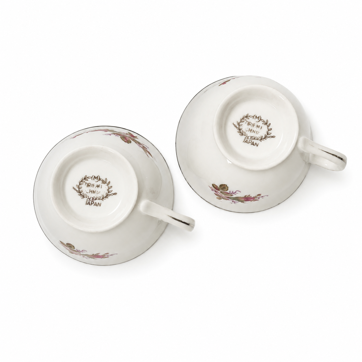 Vintage Oriental China Tea Cups Set of 2 - Crafted in Japan