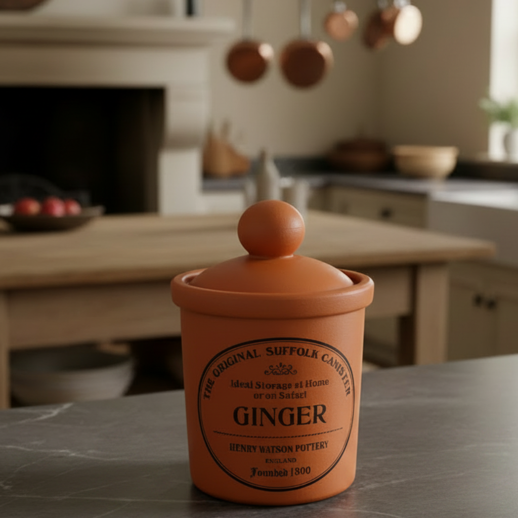 Vintage Henry Watson Suffolk Ginger Spice Jar - Terra Cotta England