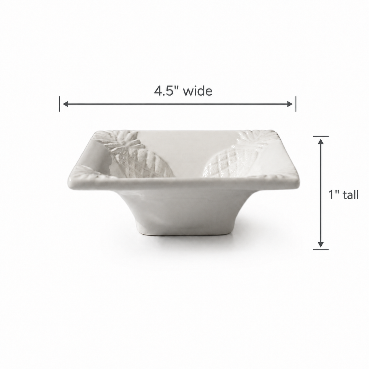 TRS White Ceramic Pineapple Condiment Dish - Charming Tableware