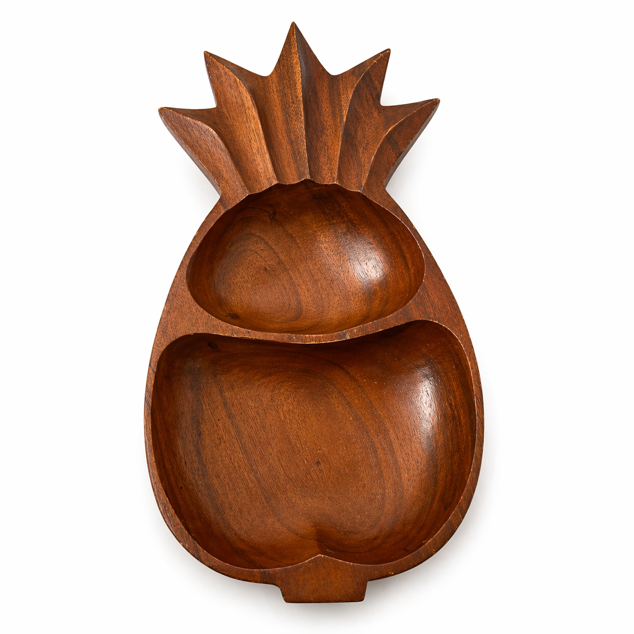 Vintage Wooden Pineapple Chip and Dip Tray - 1970 Hawaii Style Serving