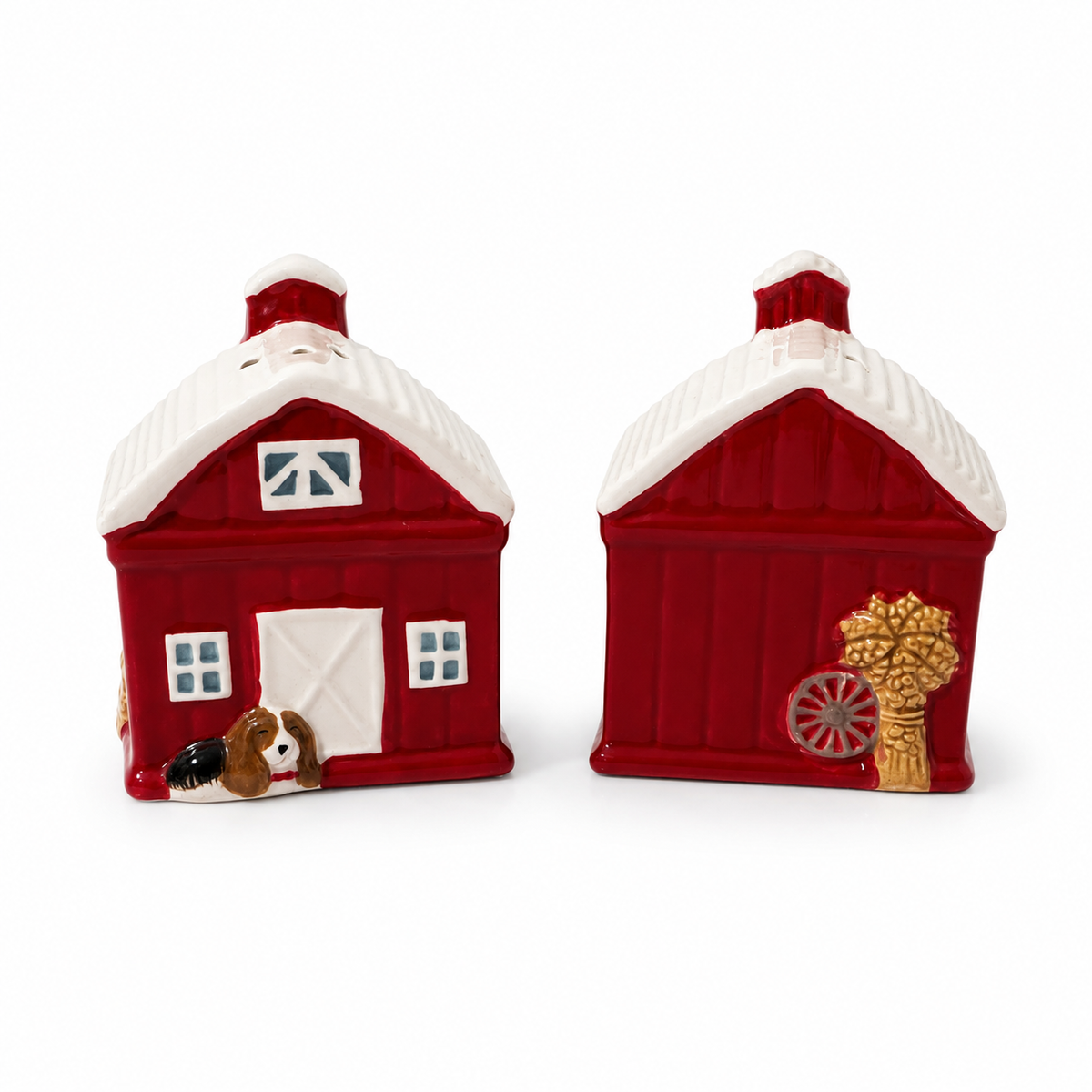 Pioneer Woman Red Barn Salt & Pepper Shaker Set - Farmhouse Décor