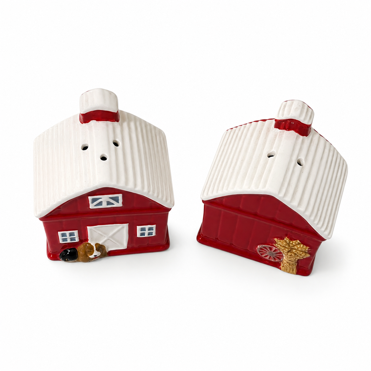 Pioneer Woman Red Barn Salt & Pepper Shaker Set - Farmhouse Décor