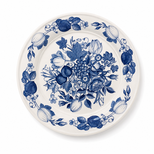 Vintage Portmeirion Harvest Blue Dinner Plates Set of 4 - England 1995