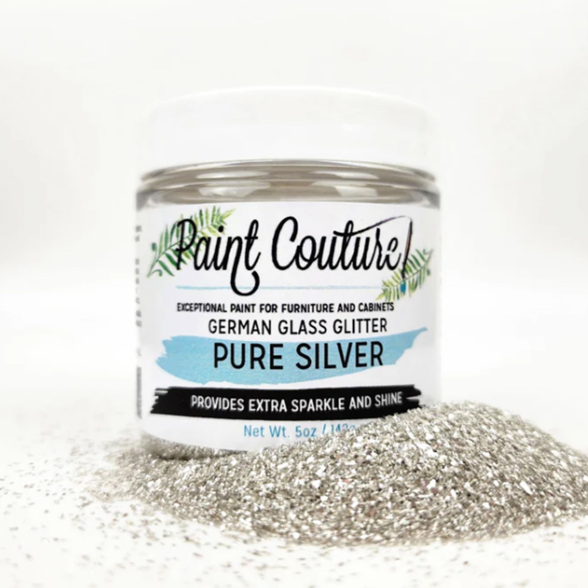 Pure Silver Glass Glitter by Paint Couture - Imported from Germany