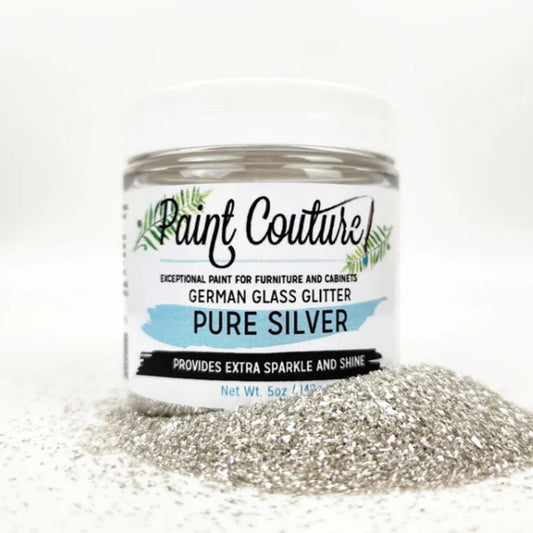 Pure Silver Glass Glitter by Paint Couture - Imported from Germany