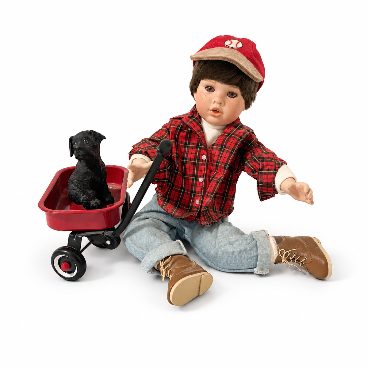 Vintage Danbury Mint Nostalgic Radio Flyer "Billy" with Wagon & Dog