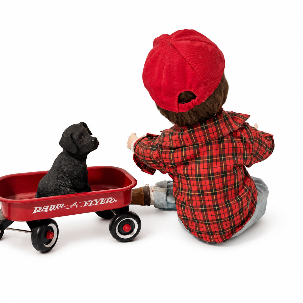 Vintage Danbury Mint Nostalgic Radio Flyer "Billy" with Wagon & Dog