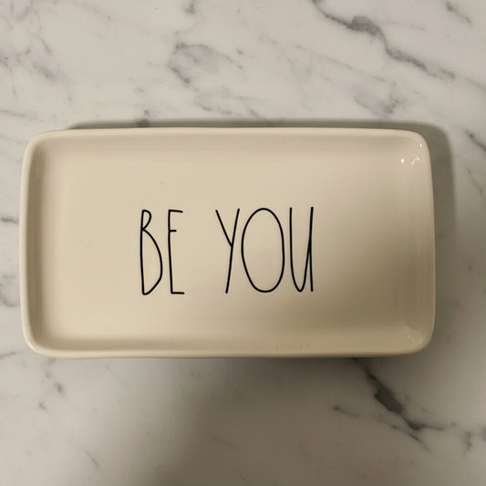 Rae Dunn Be You Trinket Tray – Magenta Artisan Collection Jewelry Dish