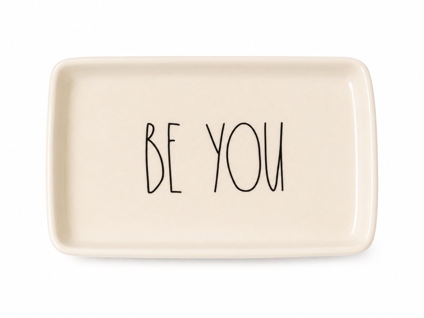 Rae Dunn Be You Trinket Tray – Magenta Artisan Collection Jewelry Dish