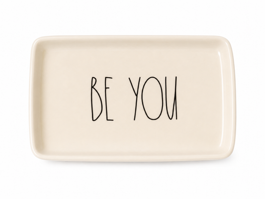 Rae Dunn Be You Trinket Tray – Magenta Artisan Collection Jewelry Dish