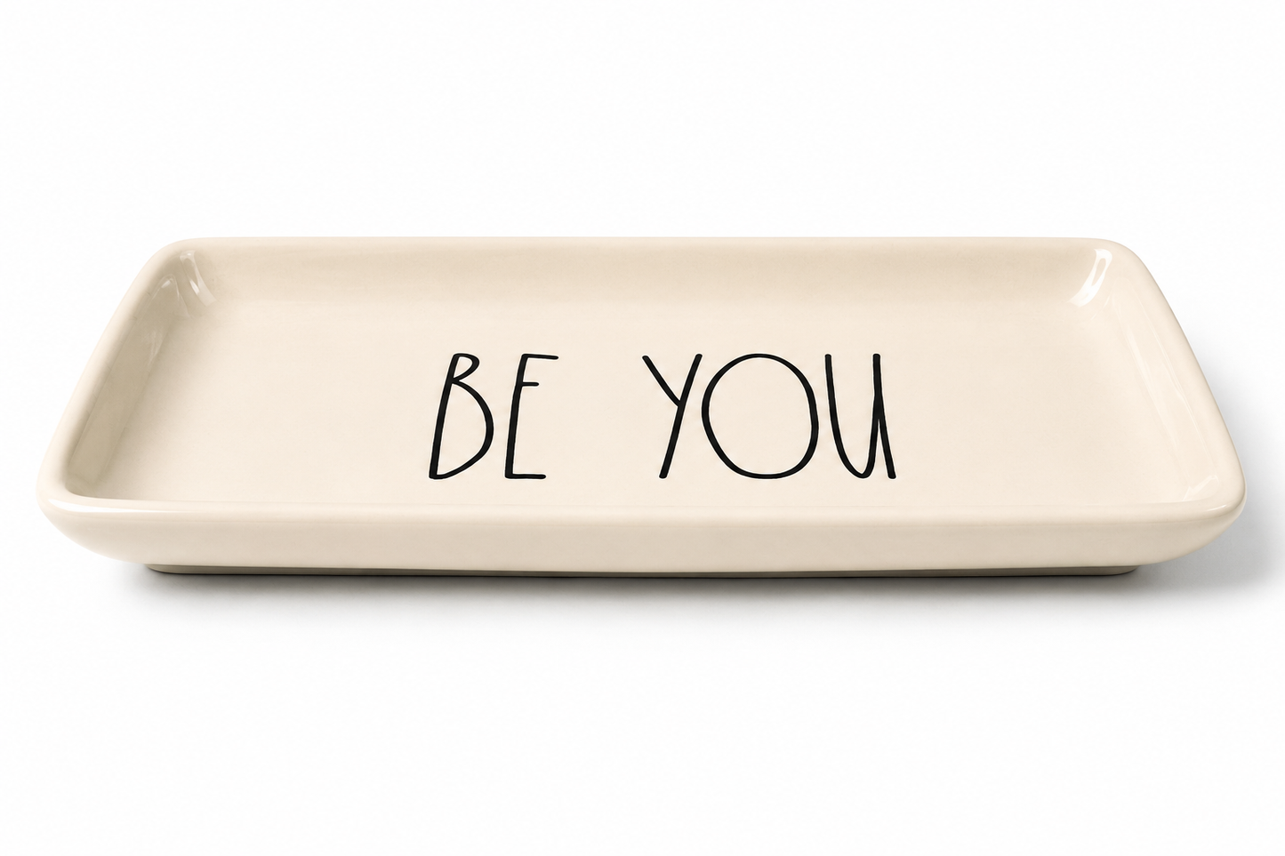 Rae Dunn Be You Trinket Tray – Magenta Artisan Collection Jewelry Dish
