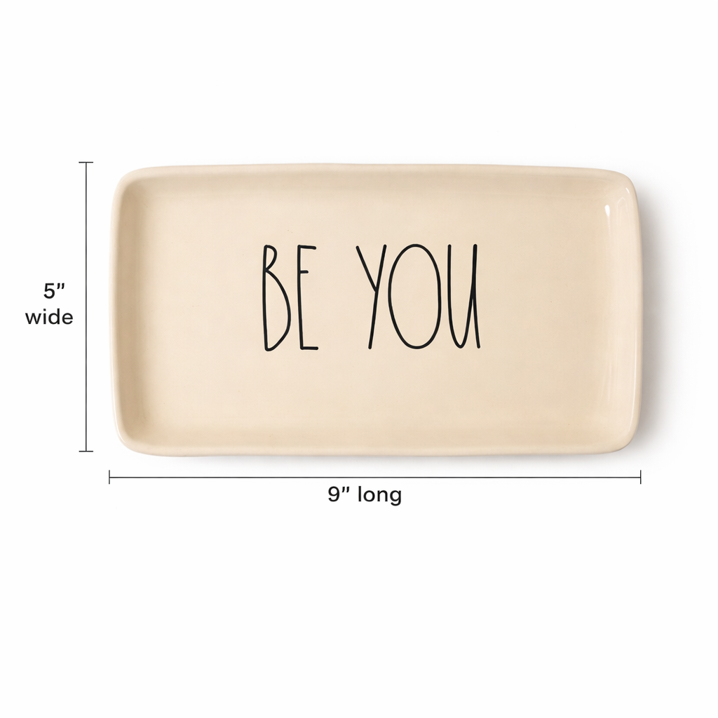 Rae Dunn Be You Trinket Tray – Magenta Artisan Collection Jewelry Dish