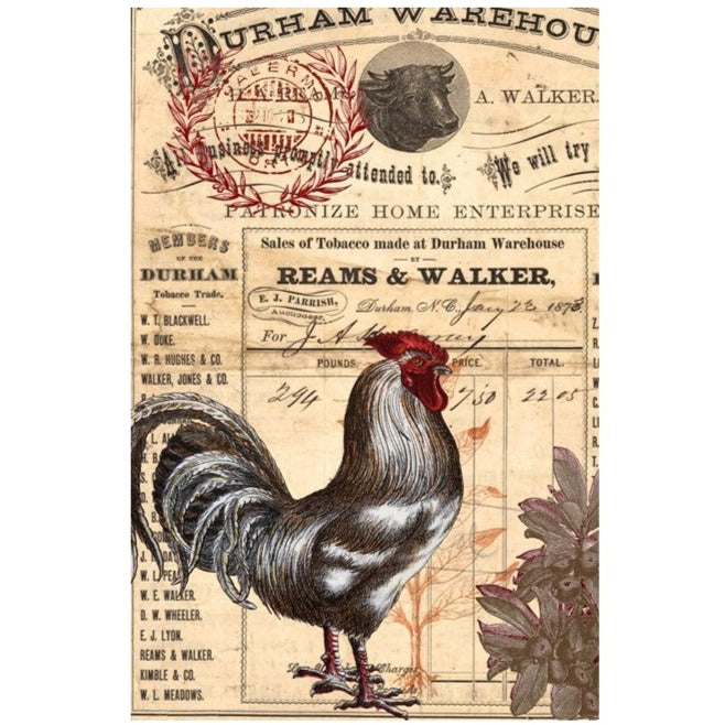 Roycycled Treasures Red Rooster Decoupage Tissue Paper - 20" x 30