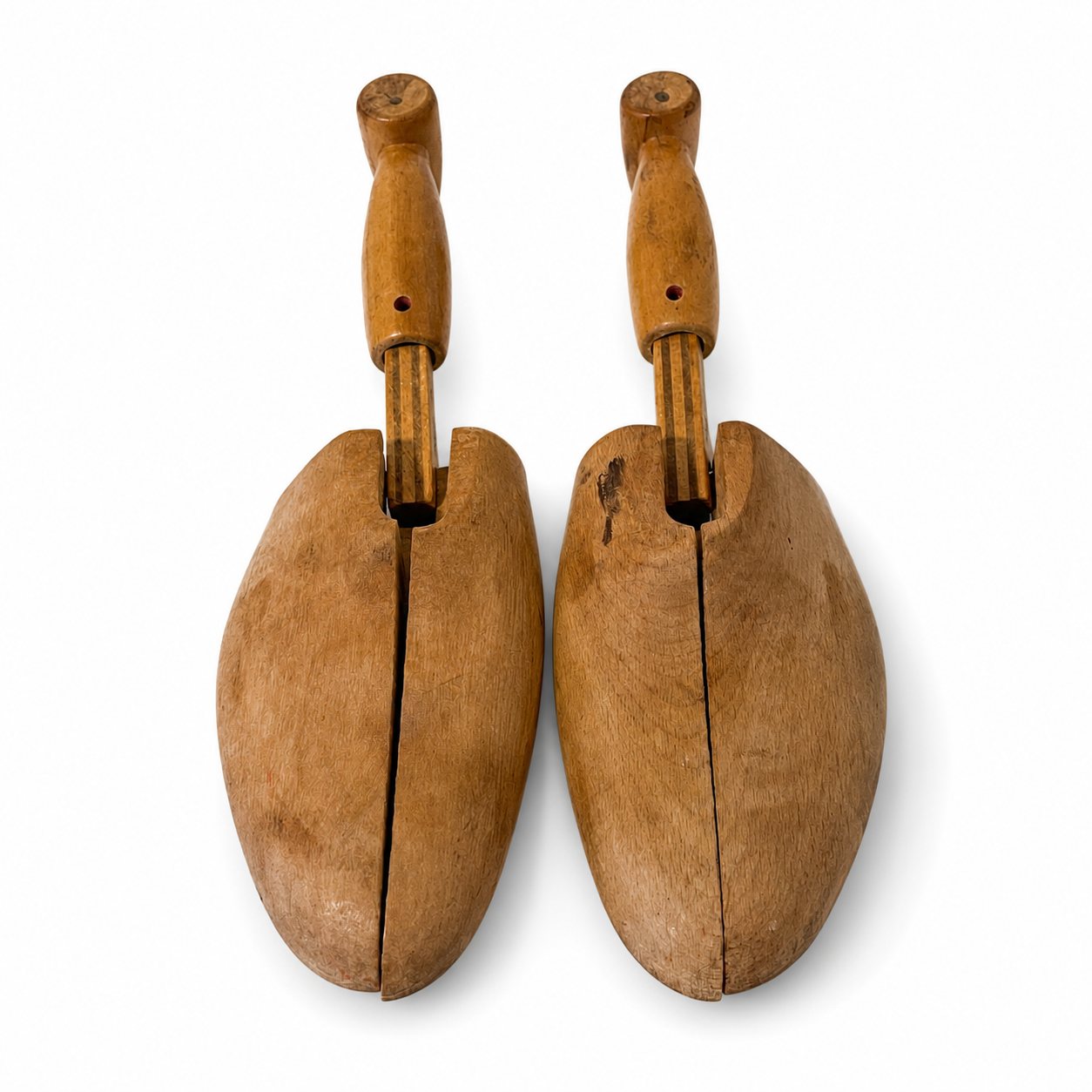 1920s Rochester Shoe Tree Co. Wooden Shoe Stretchers No. 4 - USA