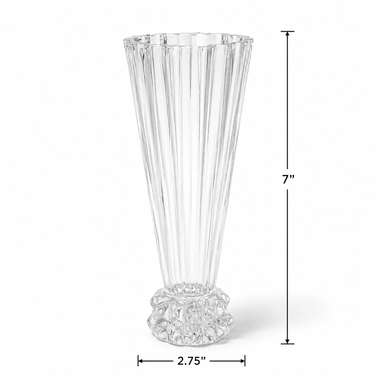 1960s Rosenthal Blossom Crystal Vase - 7 Inch Tall Made in Germany