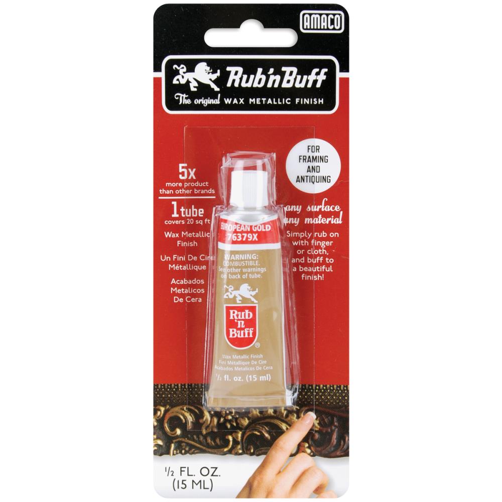 Rub ’n Buff European Gold Wax Finish by Amaco | 0.5oz Metallic ...