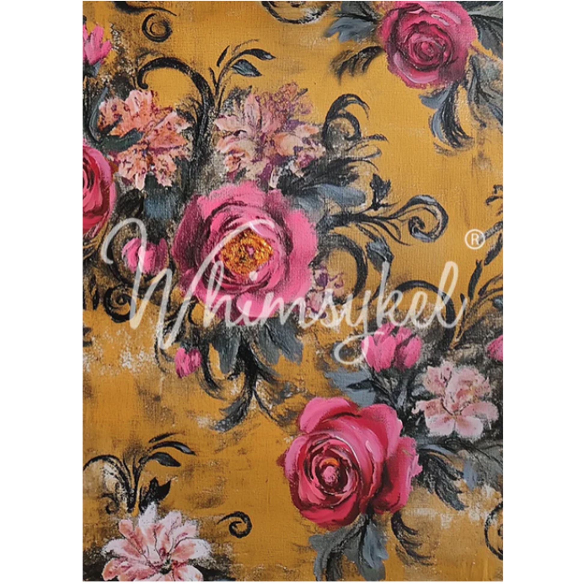 Whimsykel Designs Rustic Rosewood Decoupage Paper - 29" x 21" 18 LB