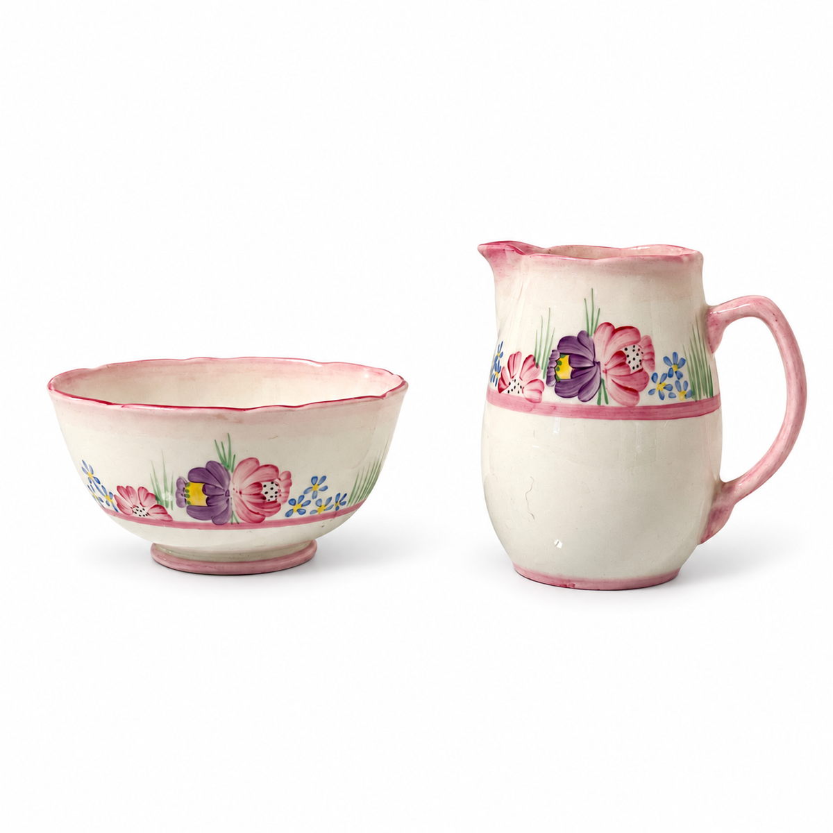 Vintage Sampson Smith Old Royal Open Cream & Sugar - London England