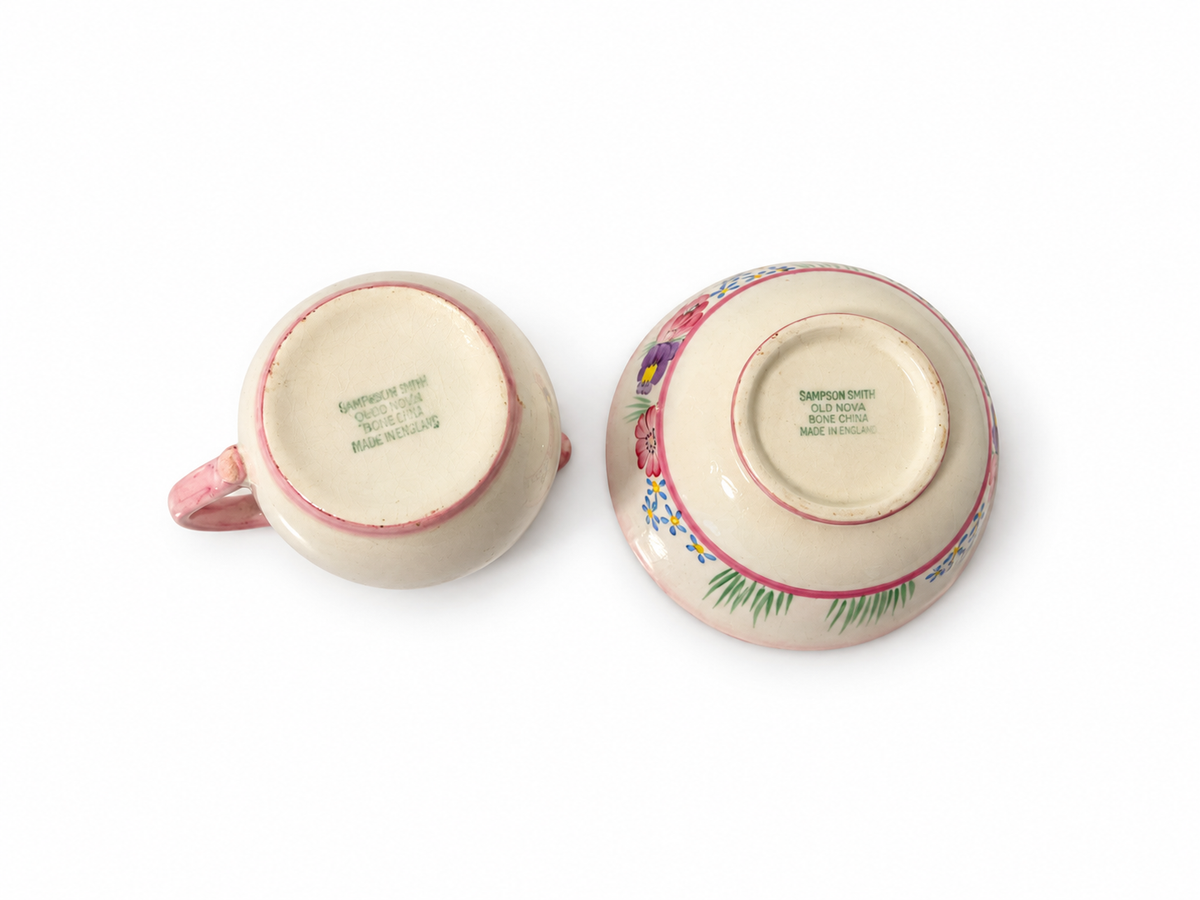 Vintage Sampson Smith Old Royal Open Cream & Sugar - London England