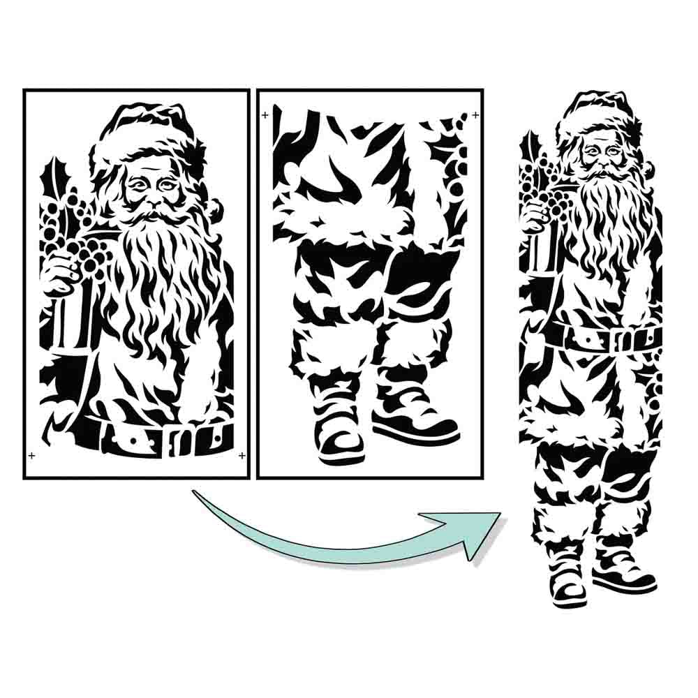 JRV Santa Claus Porch Sign Stencil - Reusable 15 Mil Mylar Made in USA