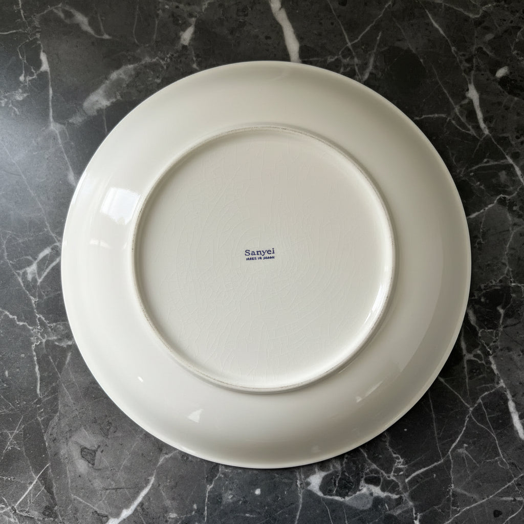 Vintage Sanyei Japan Blue & White Large Serving Bowl