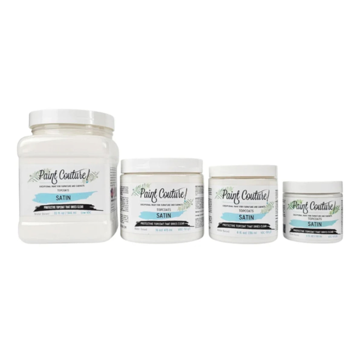 Paint Couture Satin Topcoat - Clear Water Based Sealer with Low VOC