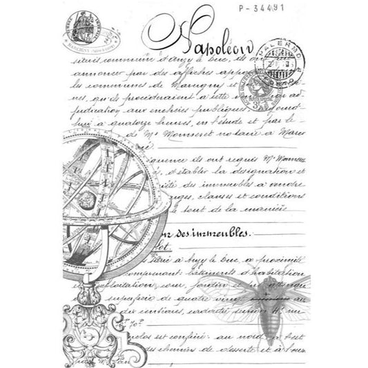 Roycycled Treasures Script Decoupage Paper - 20x30 USA Made