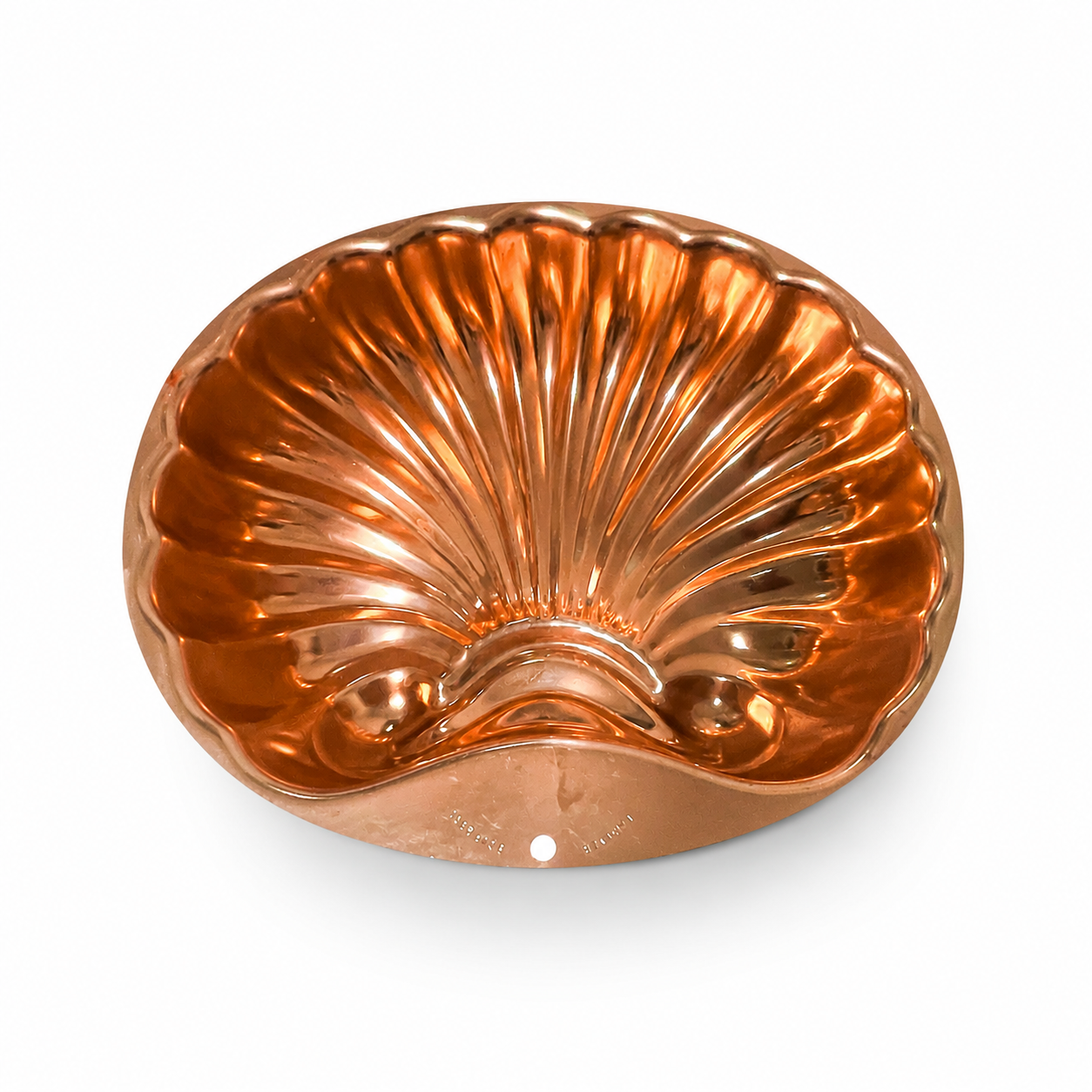 Vintage Wear-Ever Seashell Gelatin Mold #2980 - Copper Tone 6 Cup