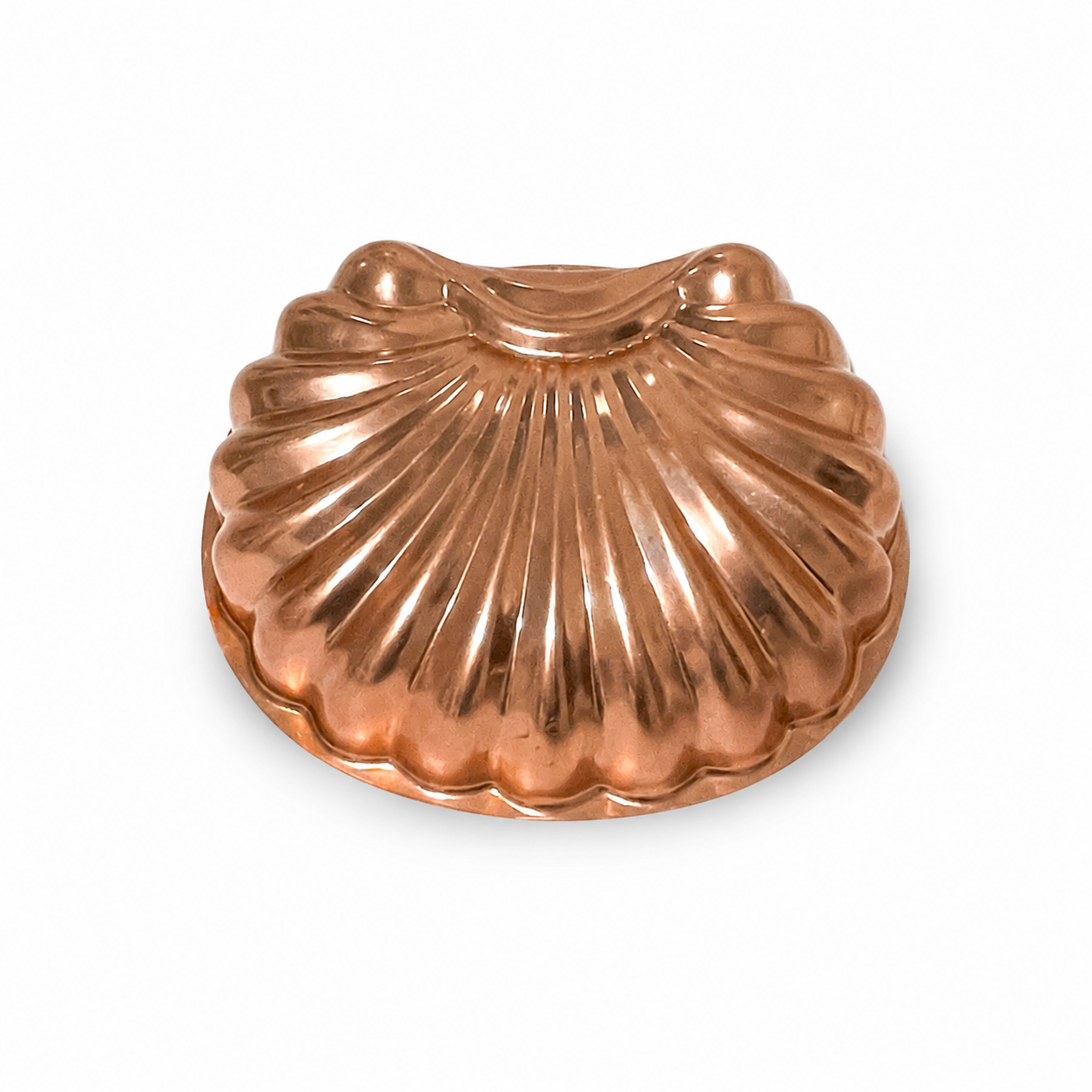 Vintage Wear-Ever Seashell Gelatin Mold #2980 - Copper Tone 6 Cup