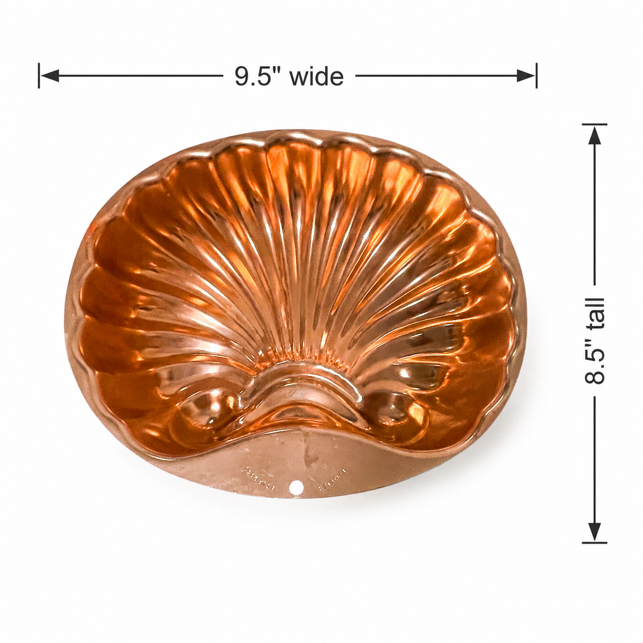Vintage Wear-Ever Seashell Gelatin Mold #2980 - Copper Tone 6 Cup