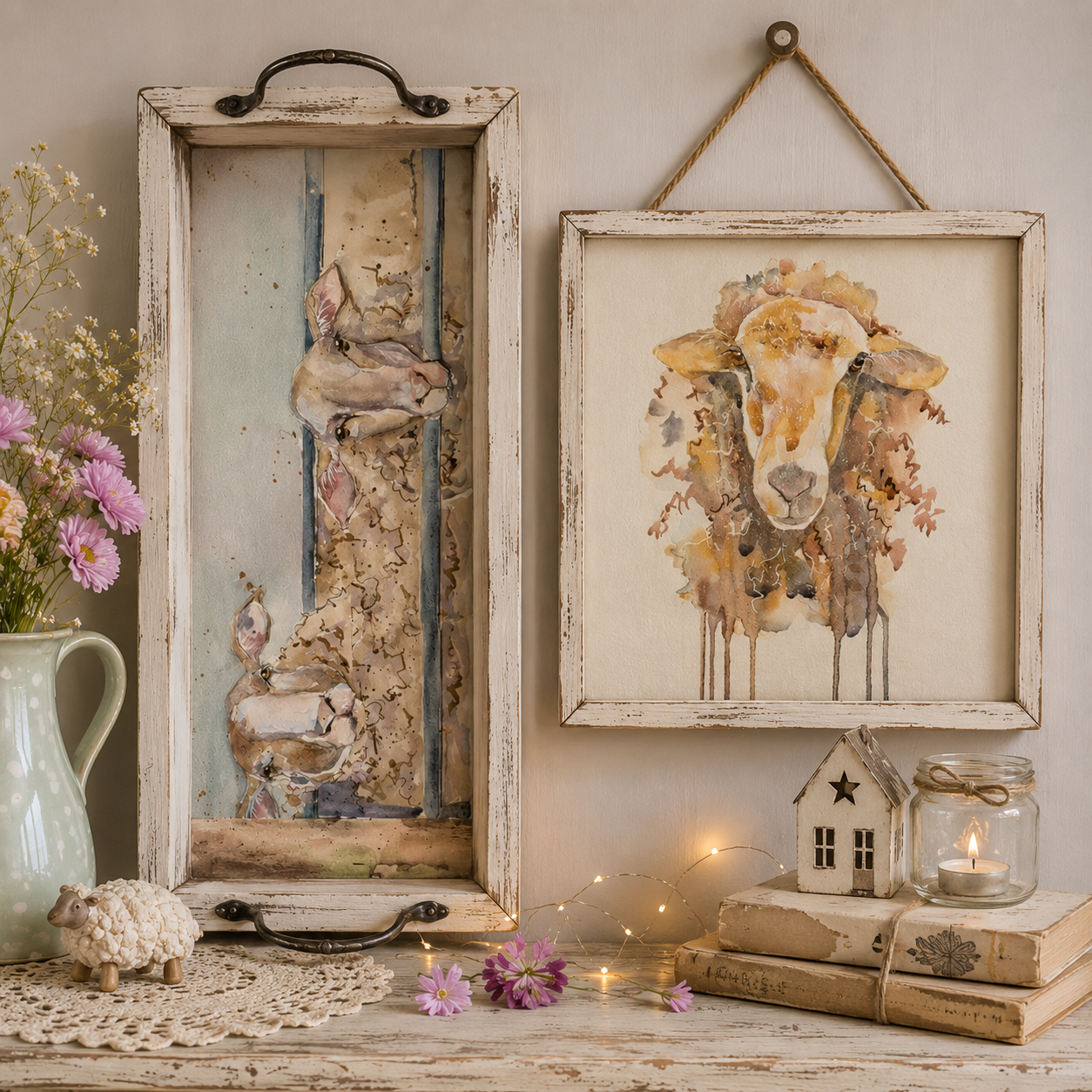 Roycycled Treasures Sheep Decoupage Tissue Paper - 20" x 30" USA Made