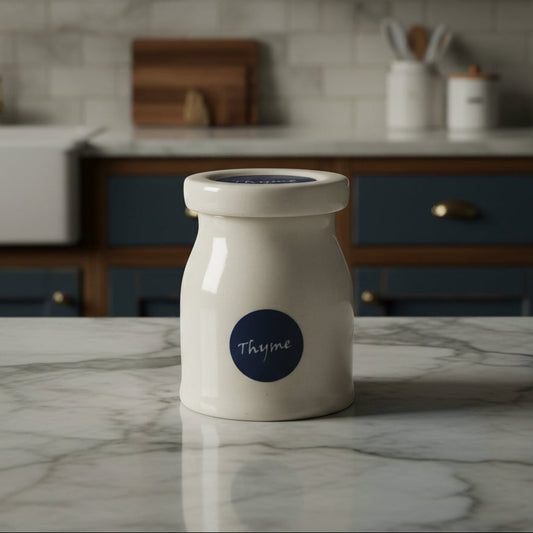 2005 Sherwood Brands Lidded Stoneware Thyme Crock