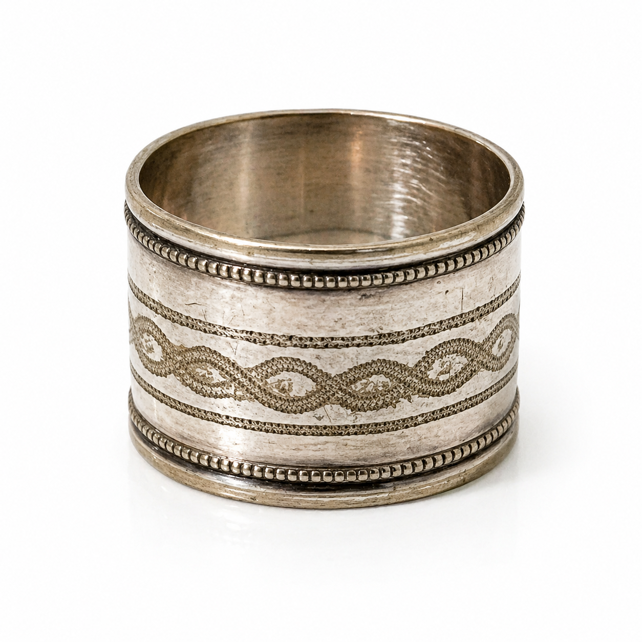 Vintage Silverplate Napkin Ring with Elise Monogram & Scrollwork