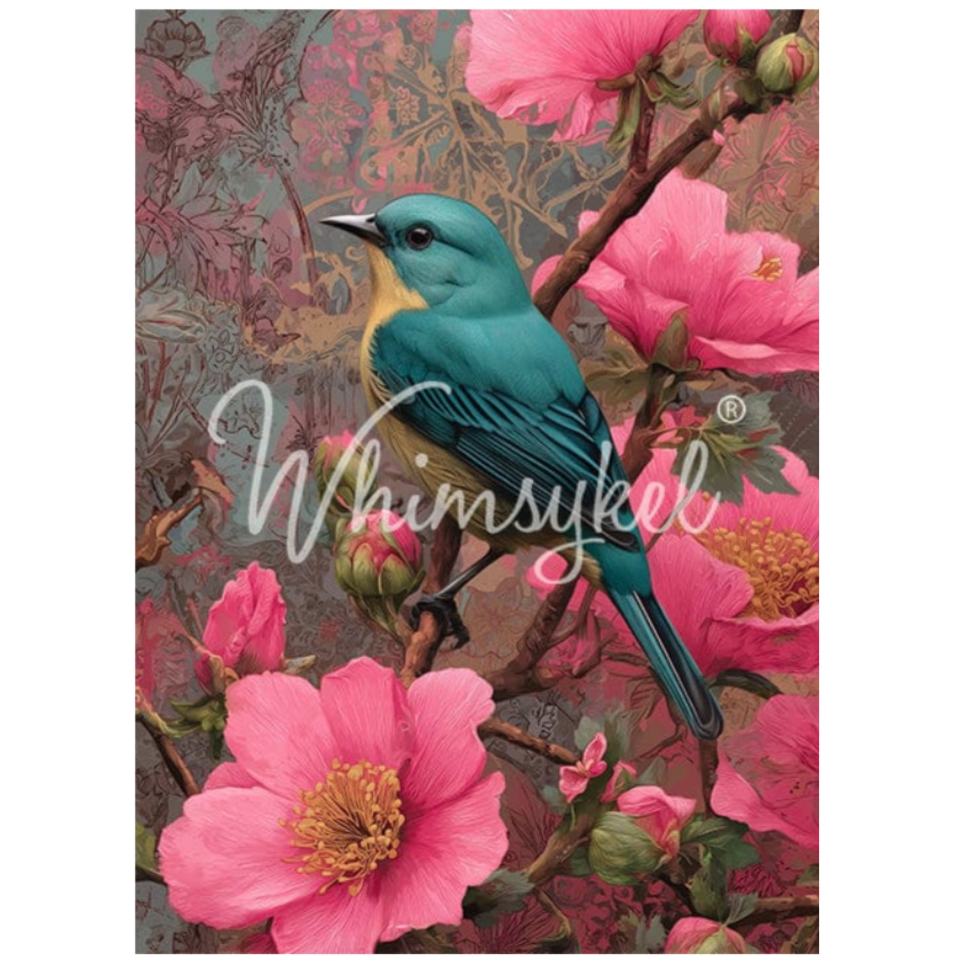 Whimsykel Designs Songbird Blooms Decoupage Paper - 29" x 21" 18 lb
