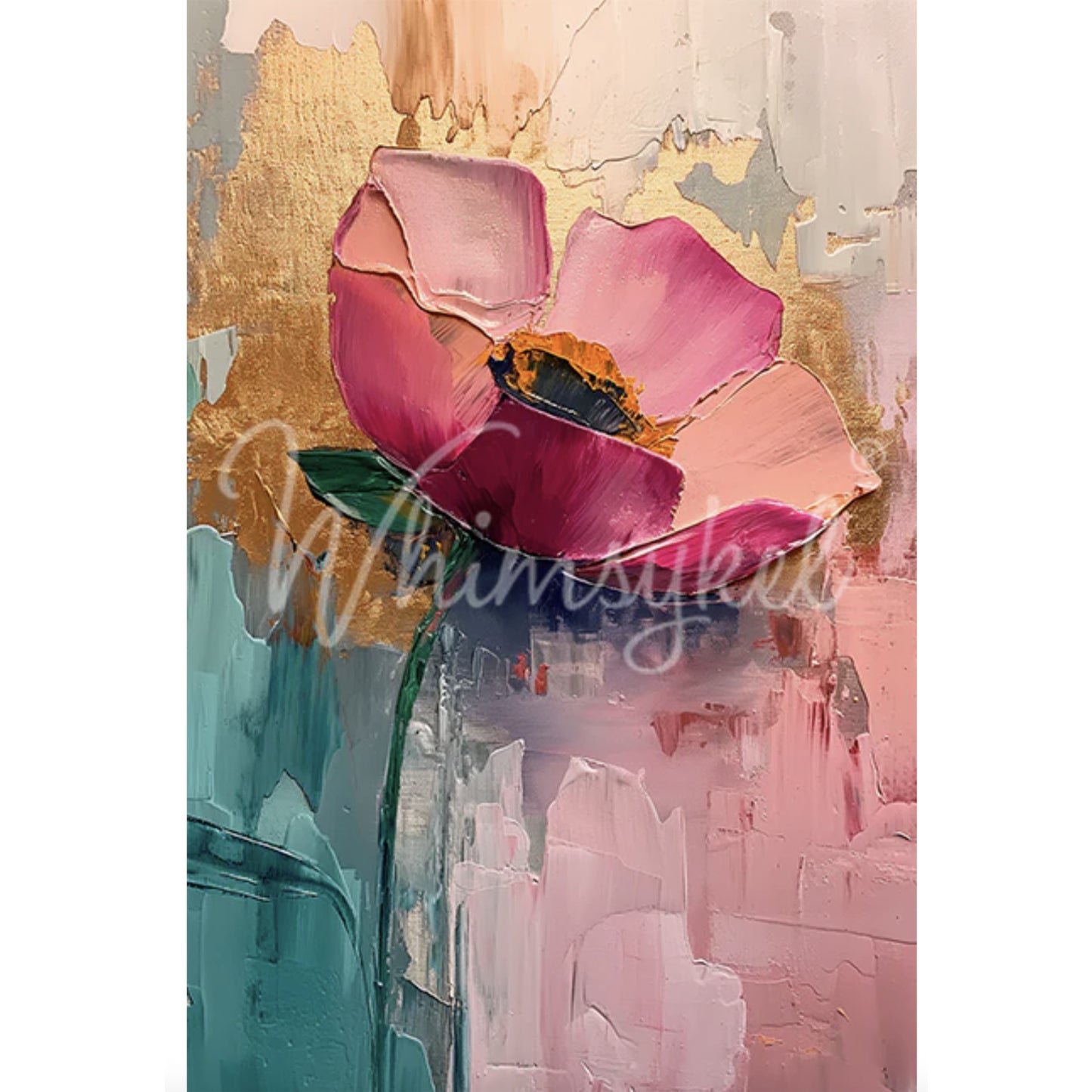 Whimsykel Designs Spring Forward Flower Decoupage Paper - 29" x 21"