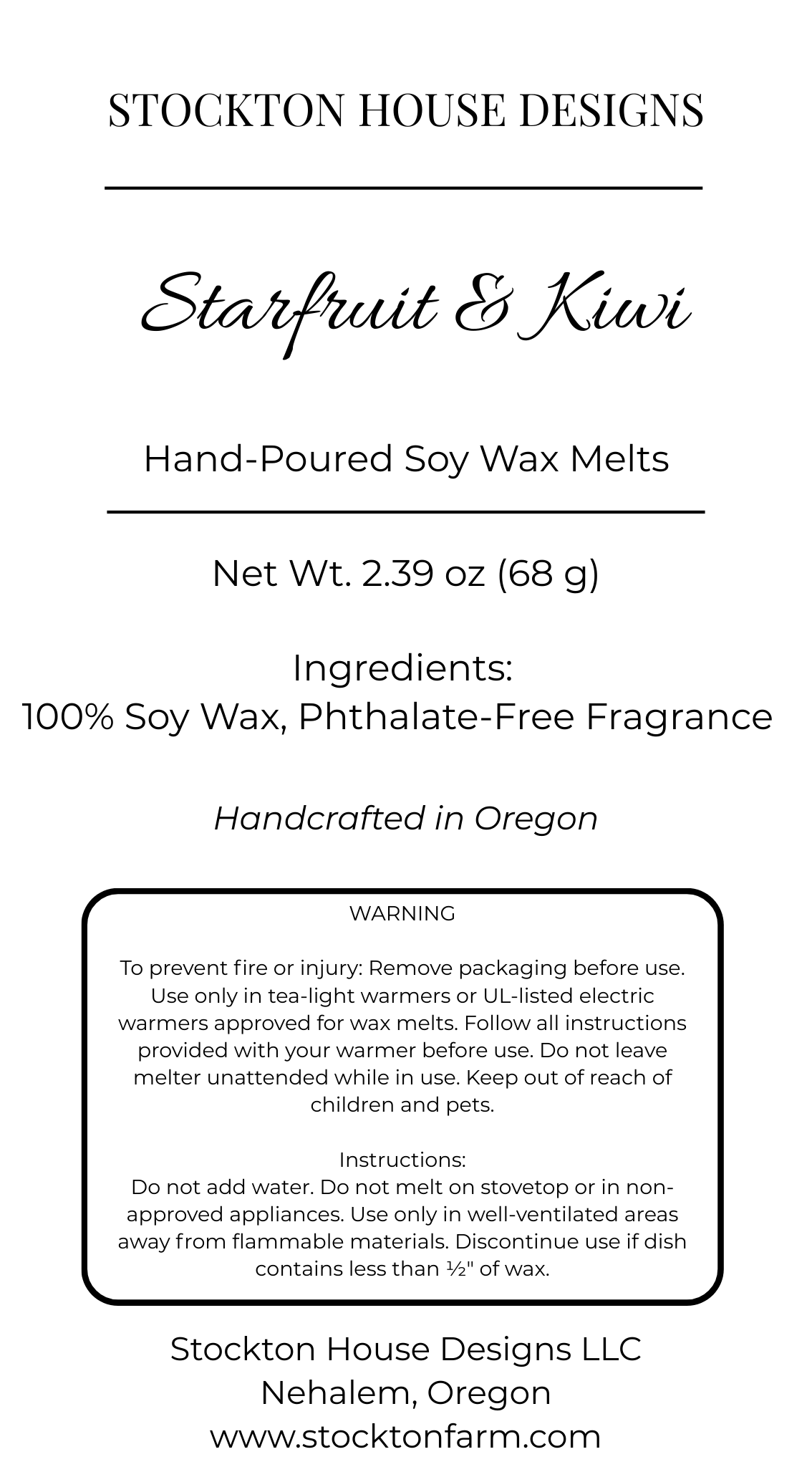 Starfruit & Kiwi Soy Wax Melts
