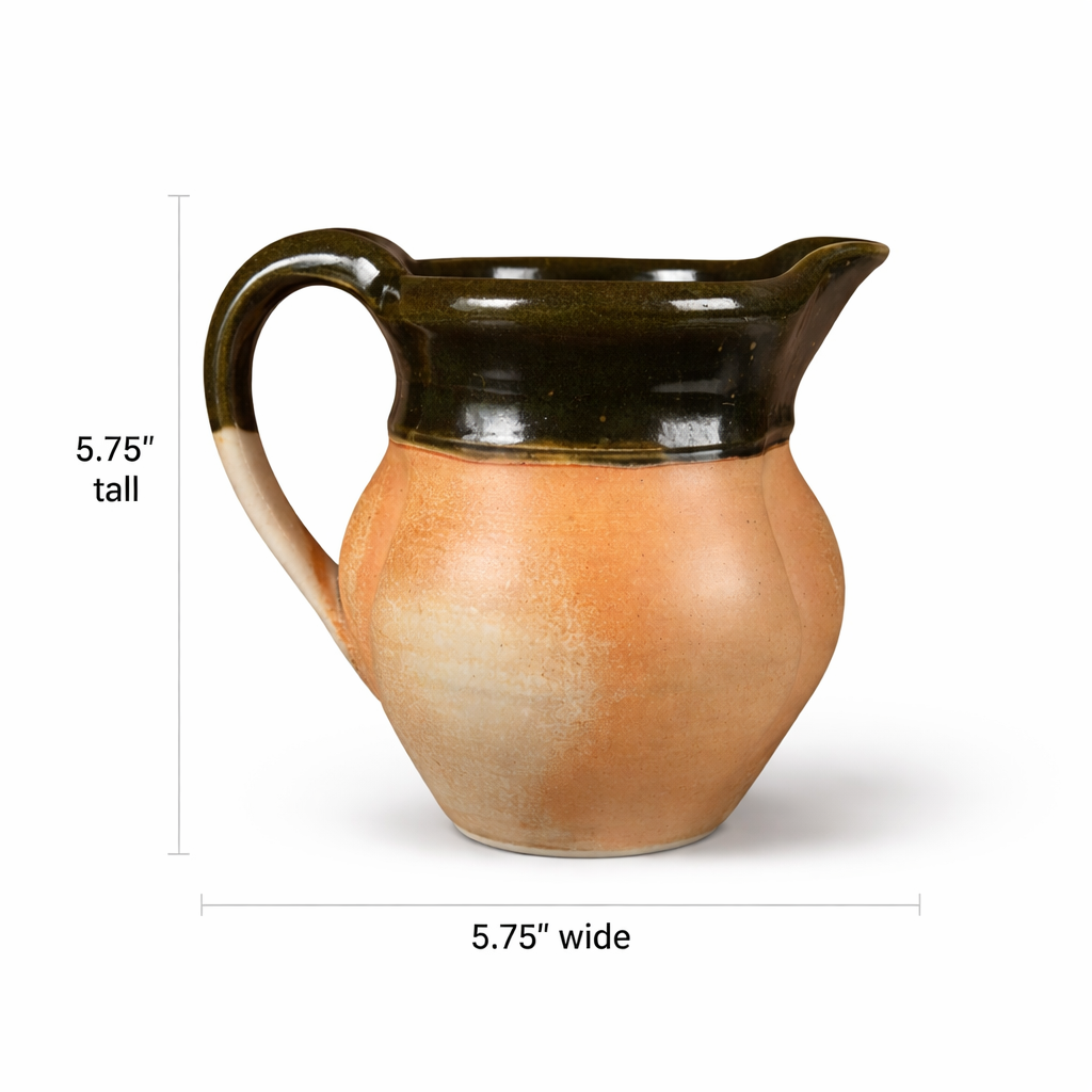 2003 Signed Art Pottery Pitcher - Rustic Handmade Vintage Stoneware