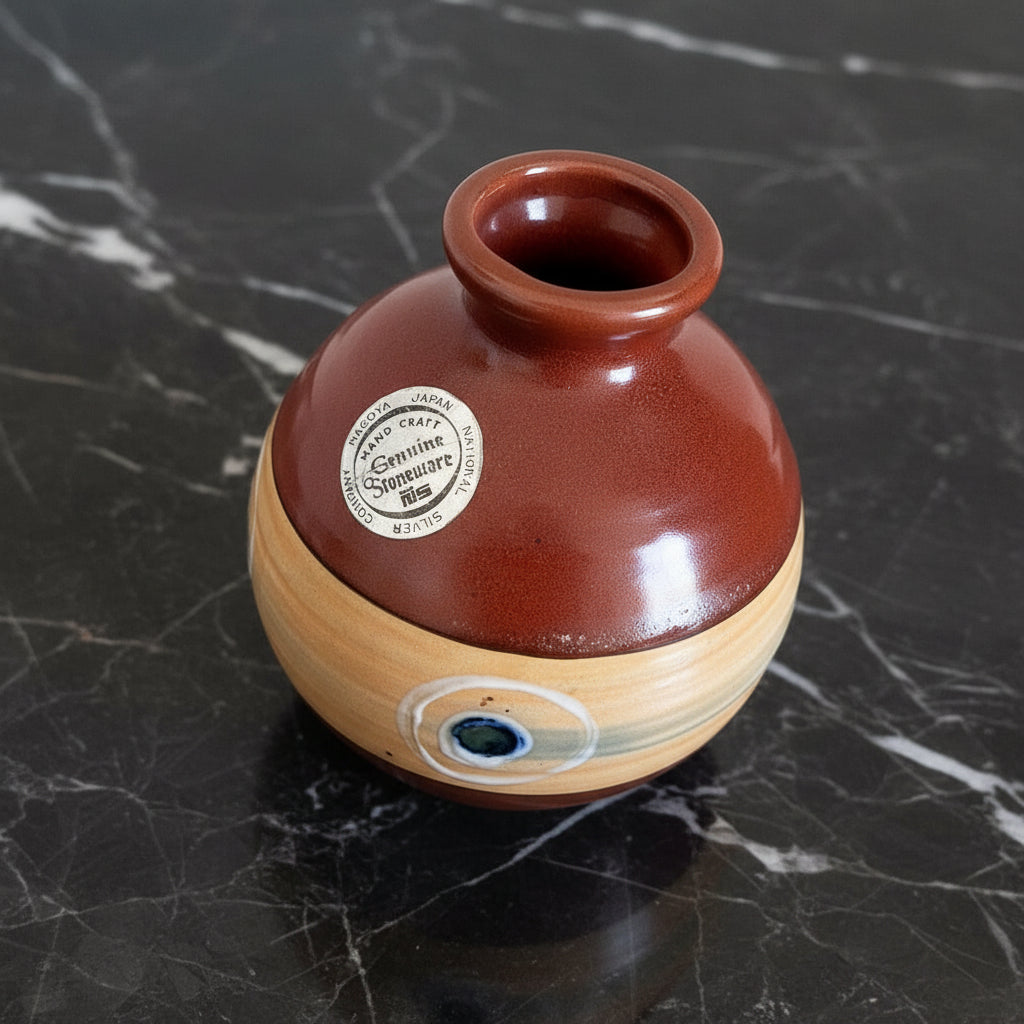 Stoneware Vase - National Silver Co - Nagoya Japan