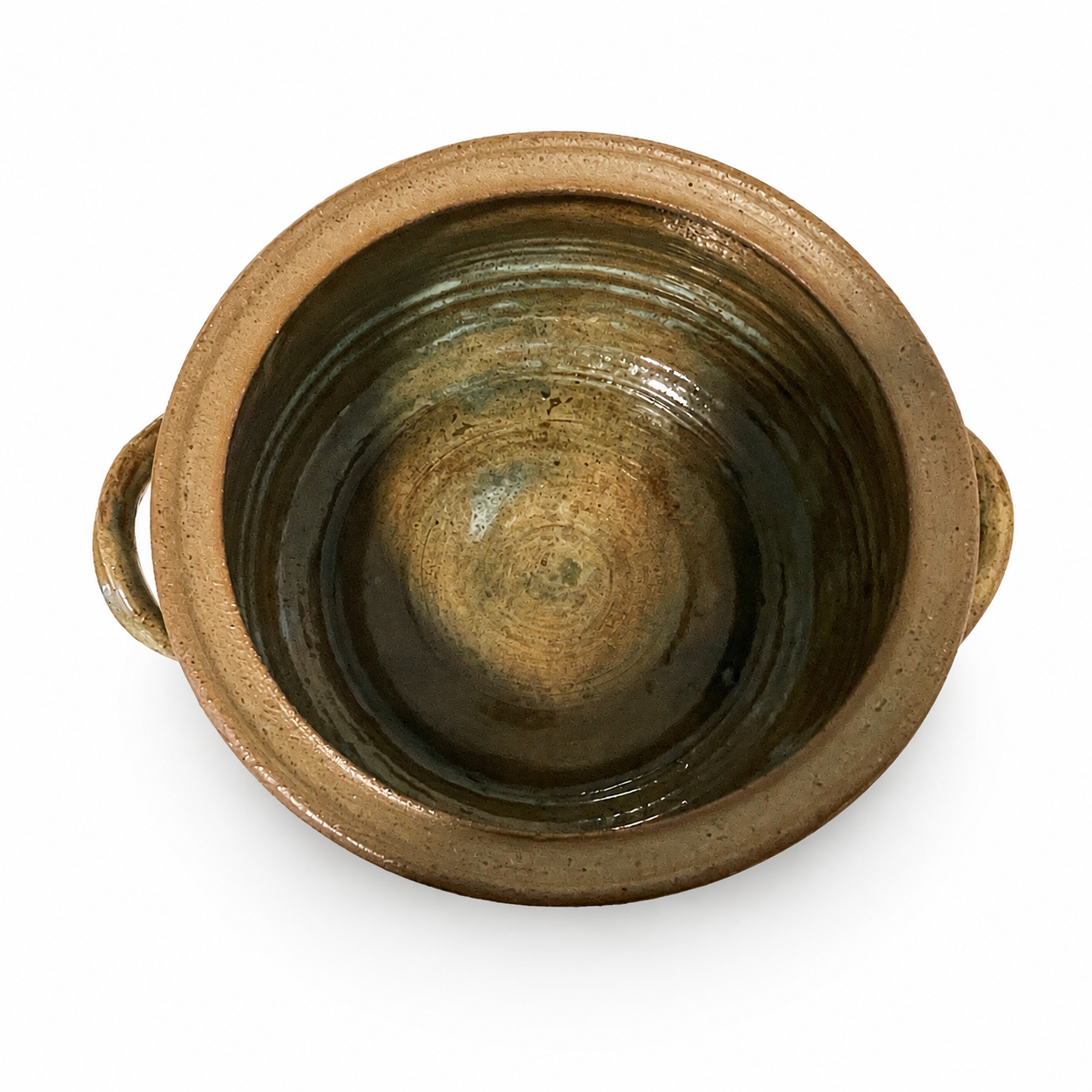 1970s Studio Pottery Bowl Signed Wheel Thrown Clay Bowl with Handles