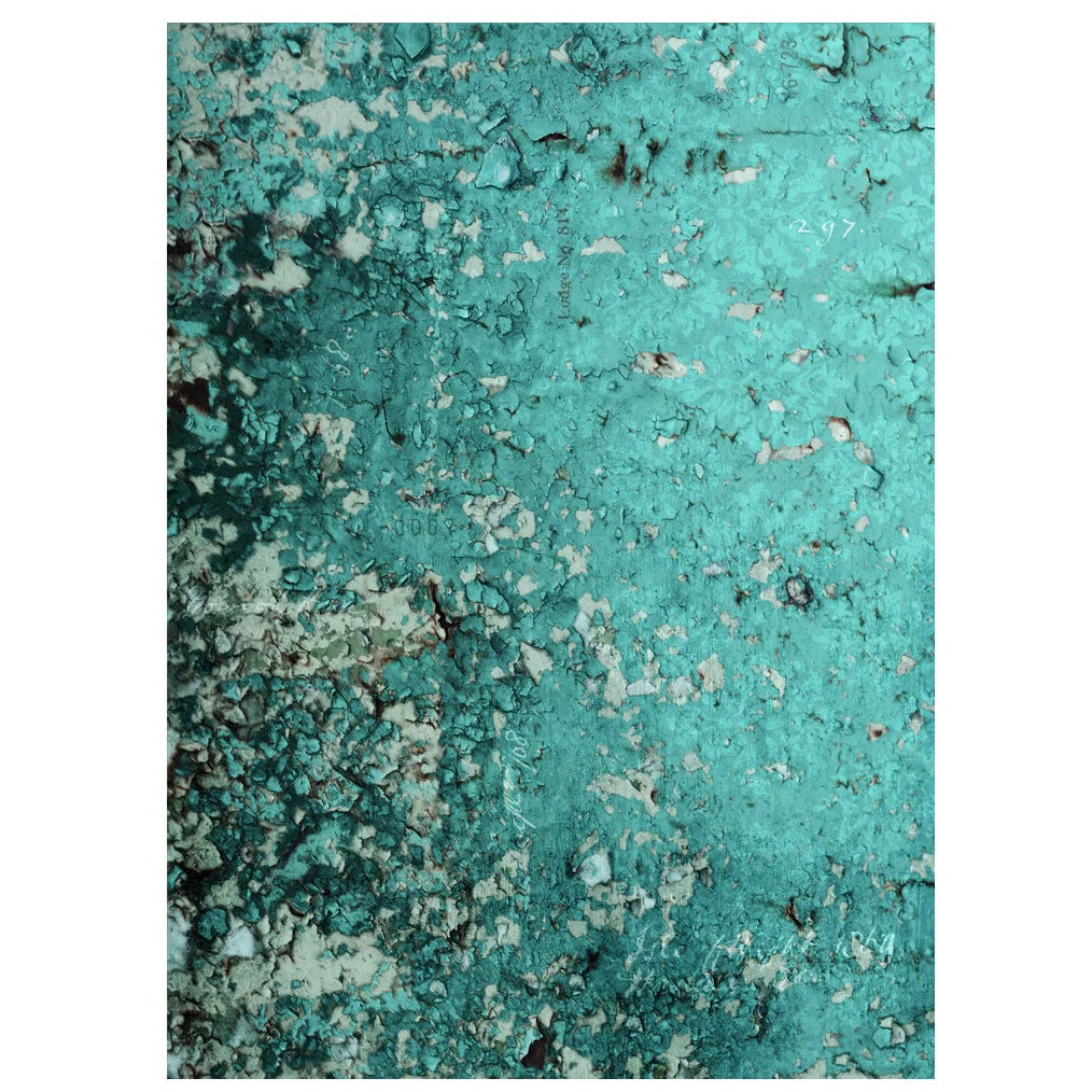 Roycycled Treasures Teal Texture Decoupage Paper - 20" x 30"