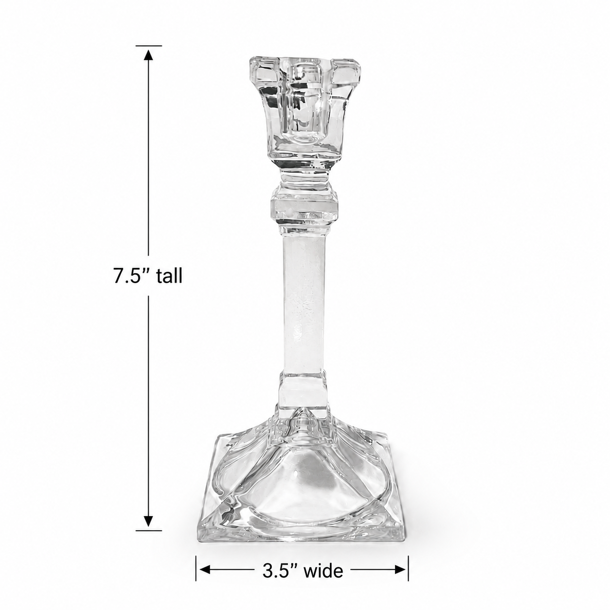 Vintage Toscany Collection Lead Crystal Taper Candle Holder - 7.5 Inch