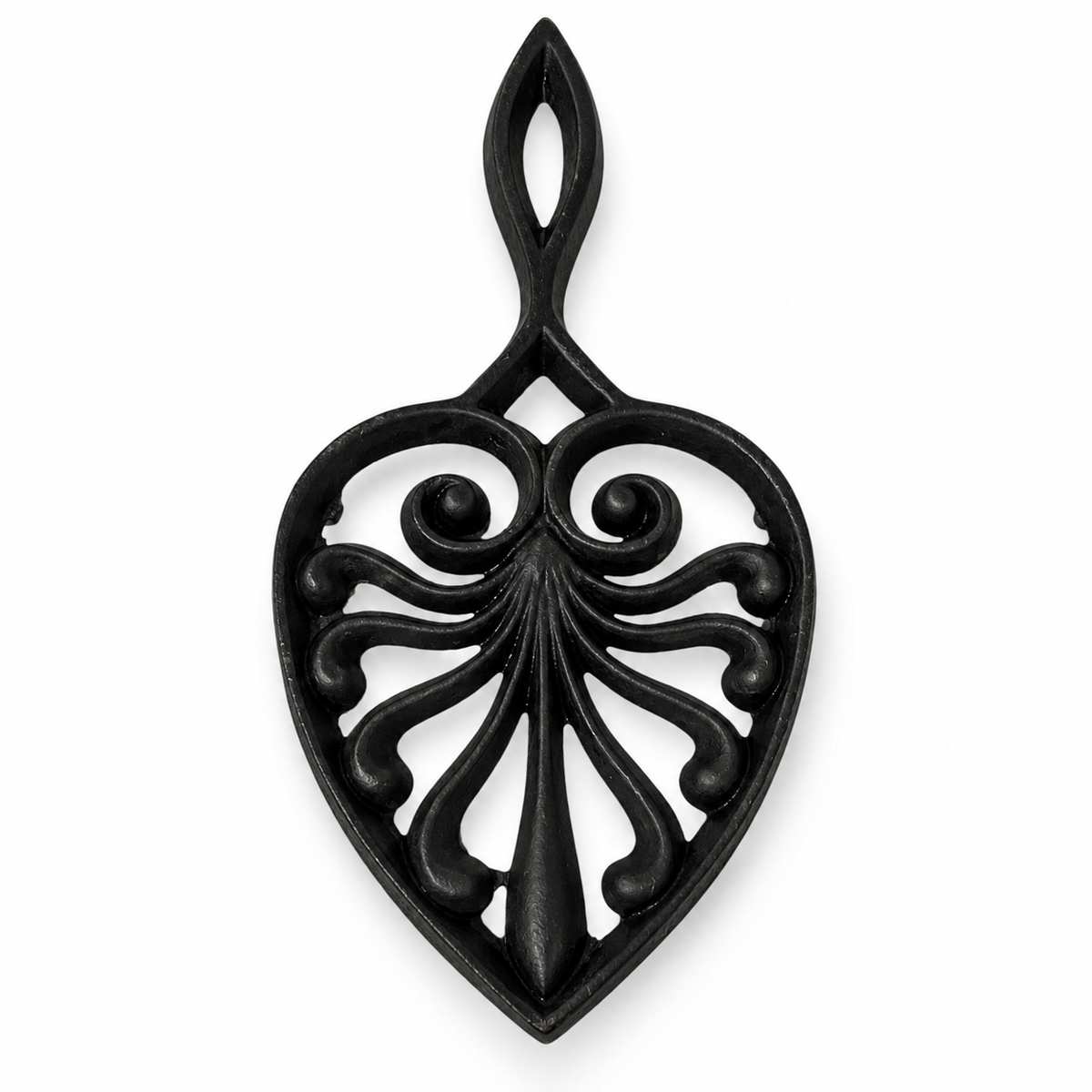 Vintage Cast Iron Tree of Life Trivet #536 - Black Metal Hot Plate