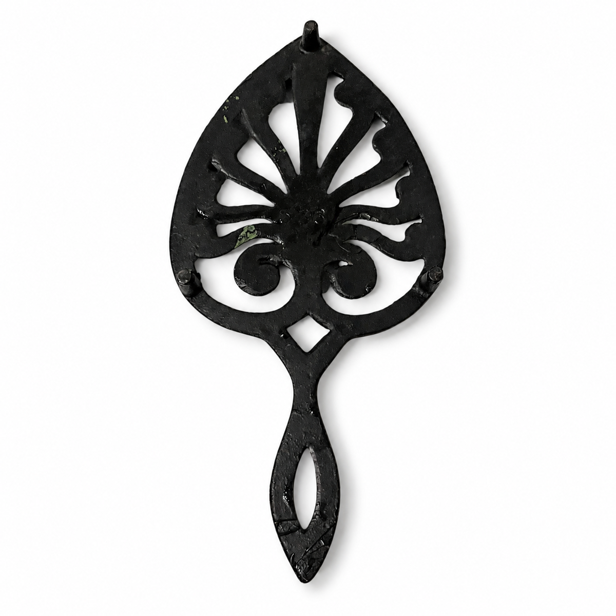 Vintage Cast Iron Tree of Life Trivet #536 - Black Metal Hot Plate
