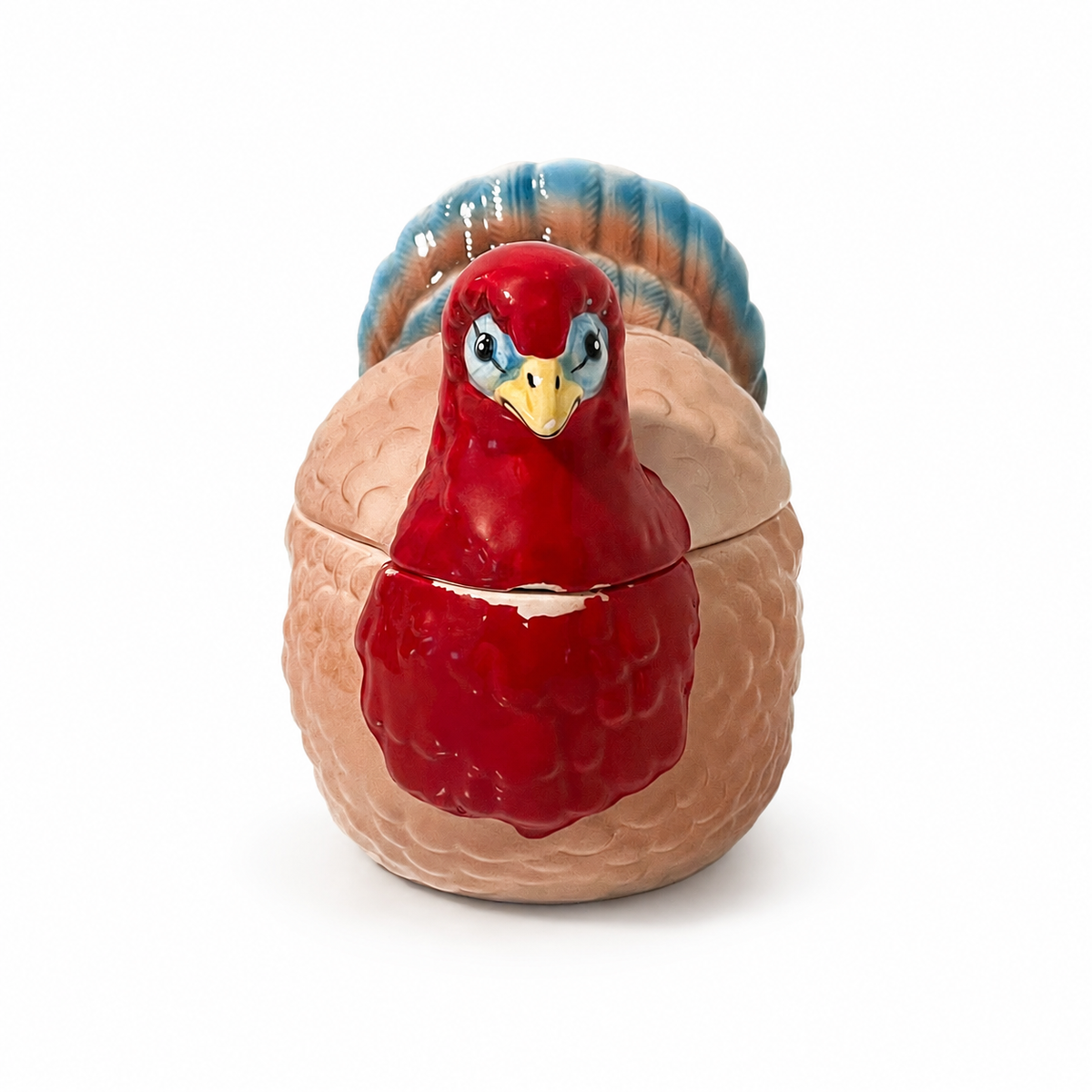 Vintage Ceramic Turkey Lidded Candy Dish - Thanksgiving Fall Decor