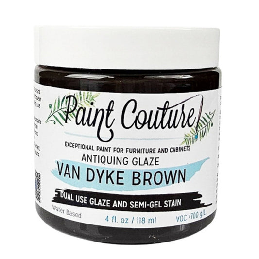 Paint Couture Van Dyke Brown Antiquing Glaze and Wood Stain Finish