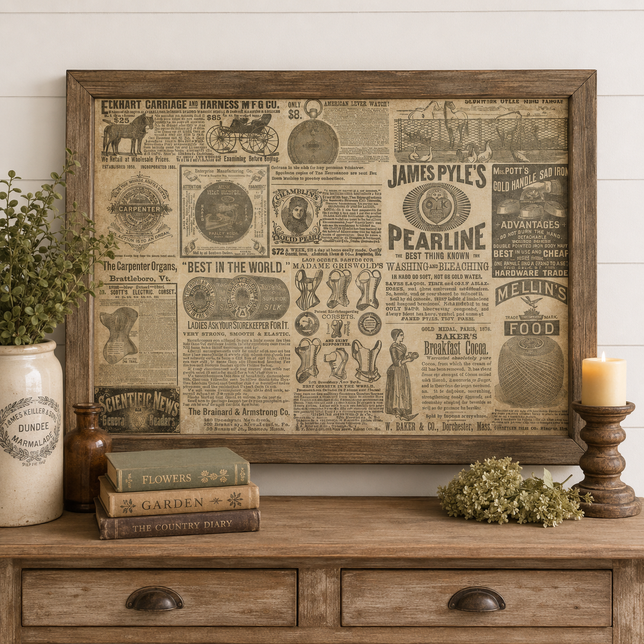 Roycycled Treasures Vintage Ads Decoupage Paper - 20" x 30" USA Made