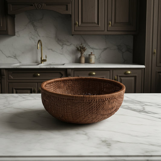 Vintage Bamboo Woven Winnowing Basket