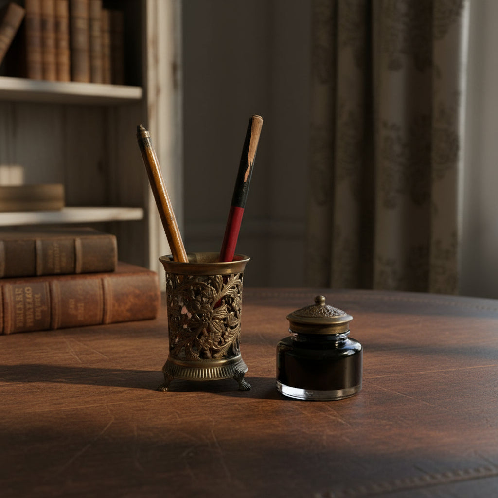 Vintage Wood Calligraphy Pens - Set of 2