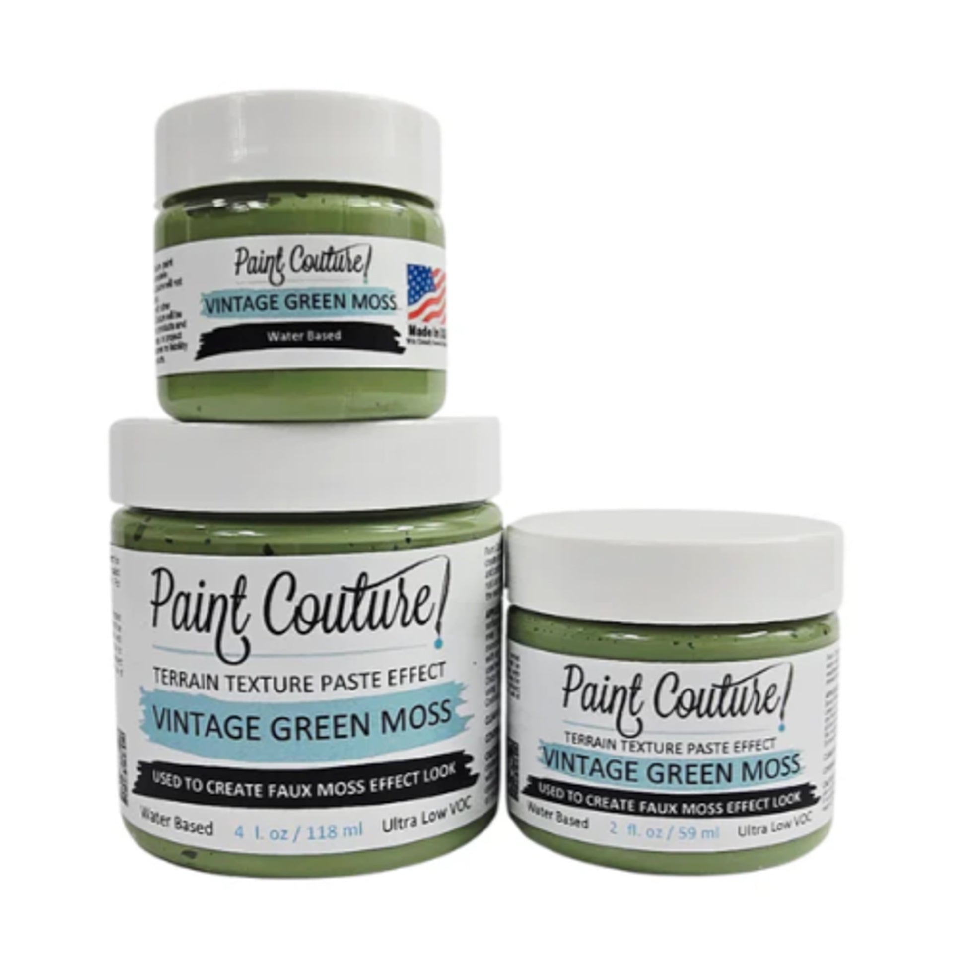 Paint Couture Vintage Green Moss Terrain Texture Paste - Water-Based