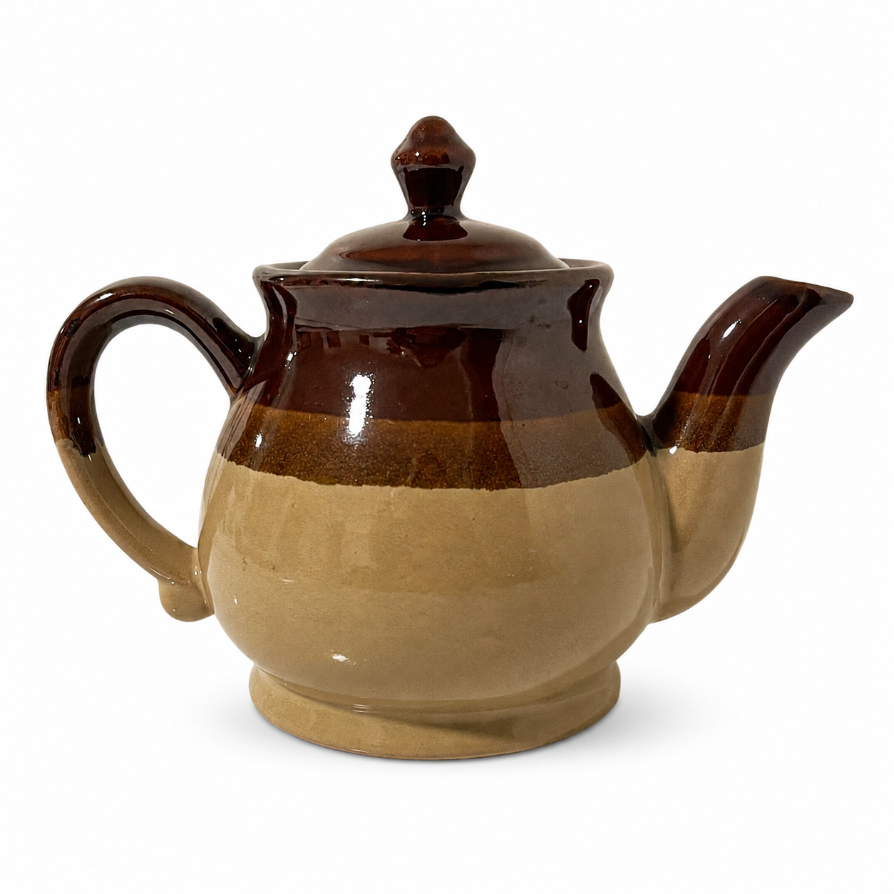 1980a Pour La Cuisine Brown Stoneware Teapot - French Country Style